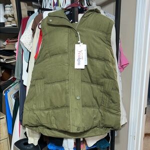 Olive Green Hooded Vest